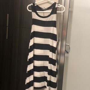 Black and white striped dress